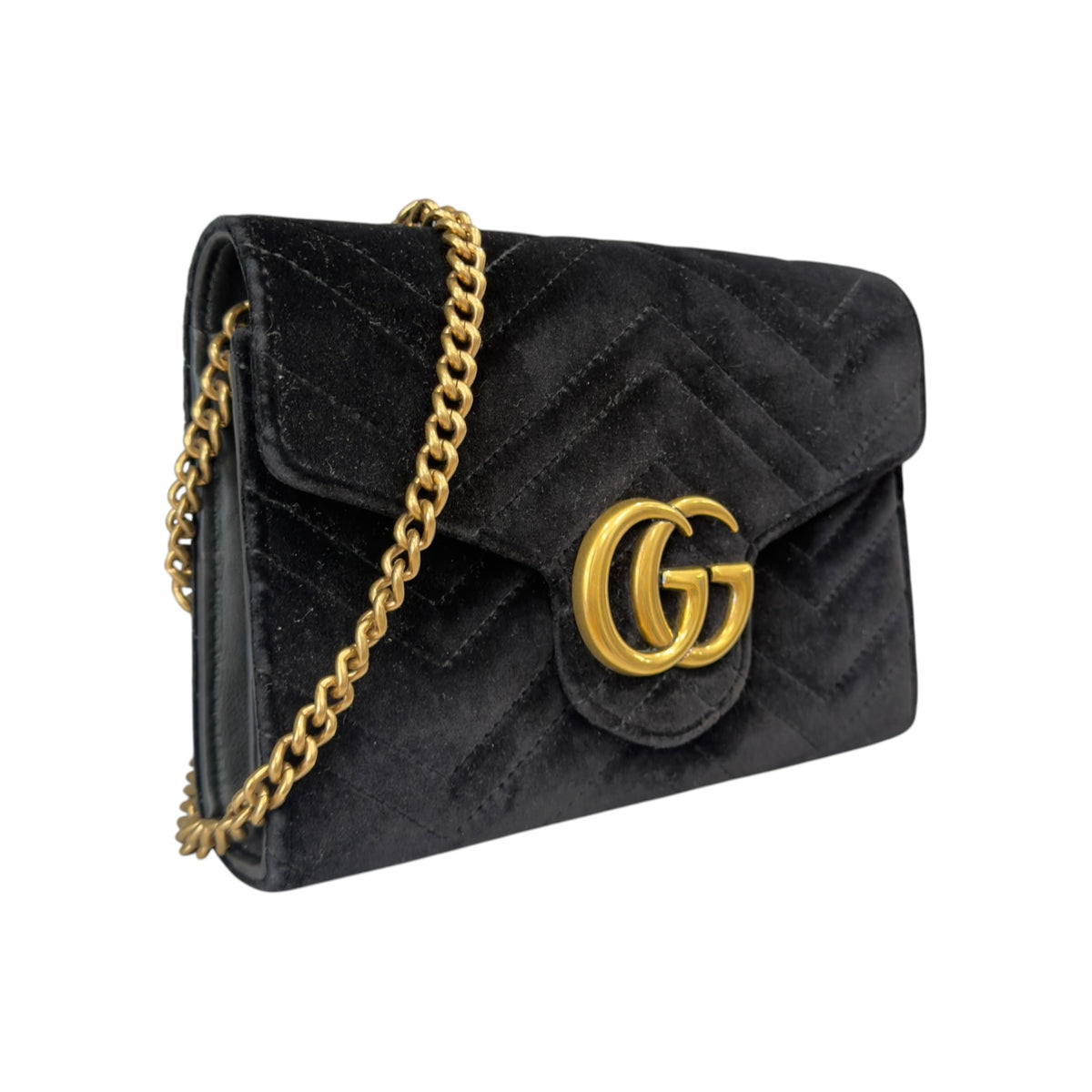 Gucci Marmont Chain Nera in Velluto