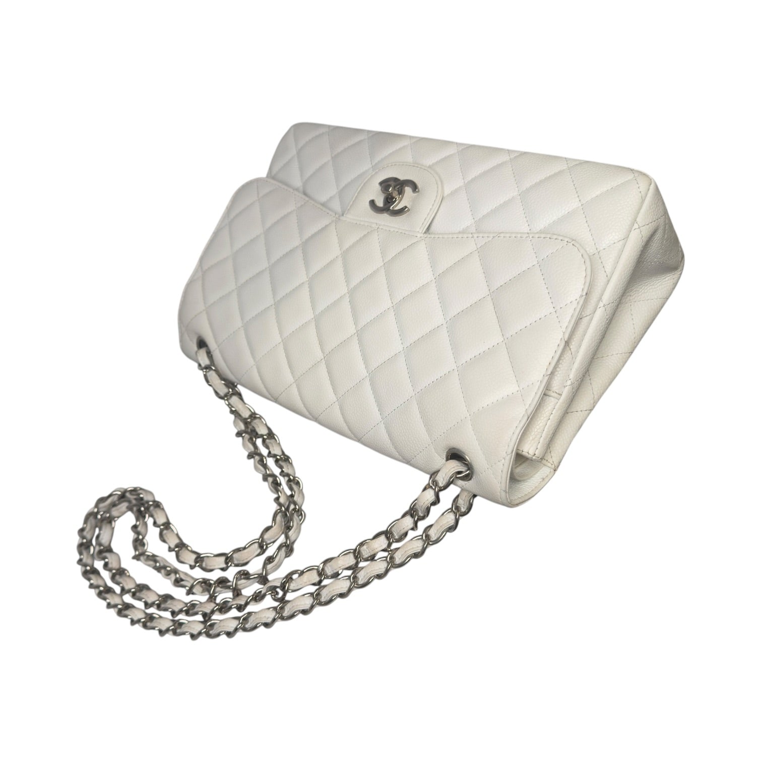 Chanel Jumbo 30 Caviar Bianca Edizione Milano
