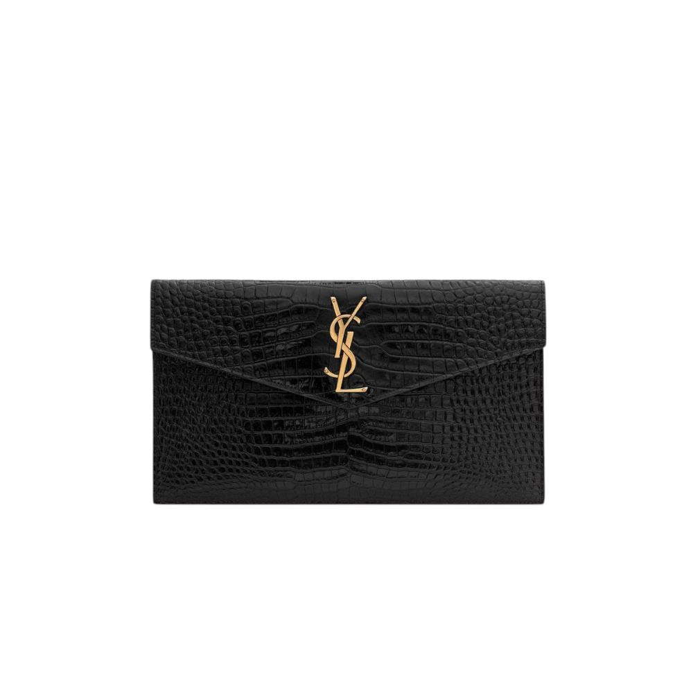 YSL Pochette Uptown Coccodrillo Nera