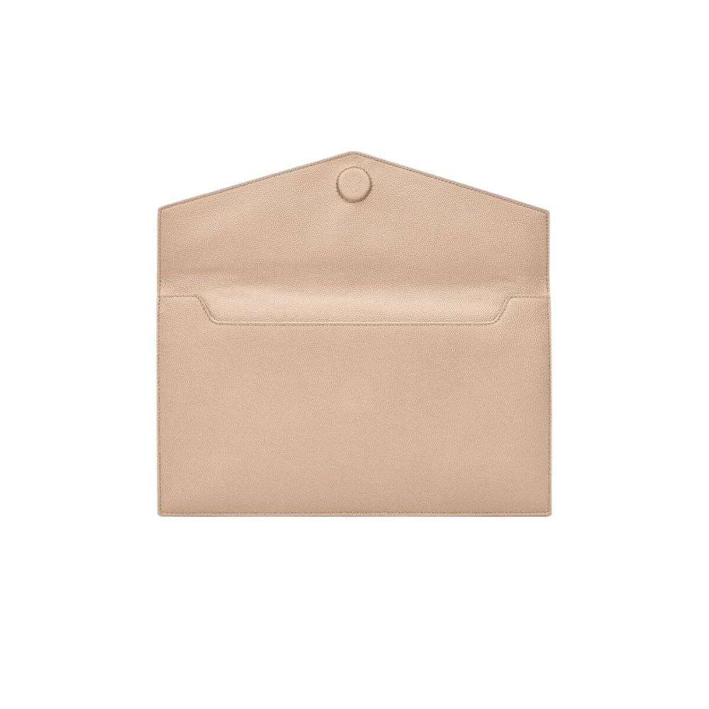 YSL Pochette Uptown in pelle Dark Beige