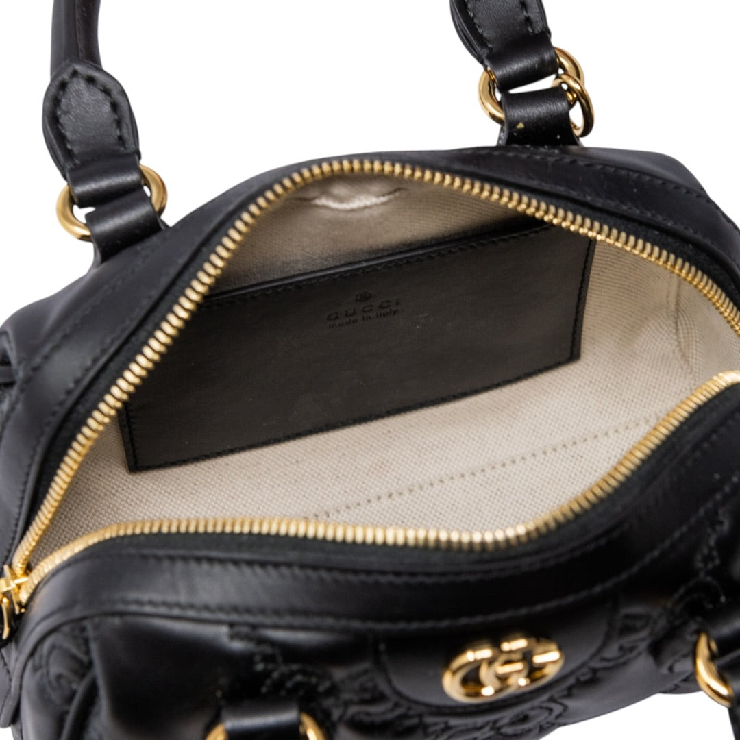 Gucci Bauletto Mini GG Nero in Pelle