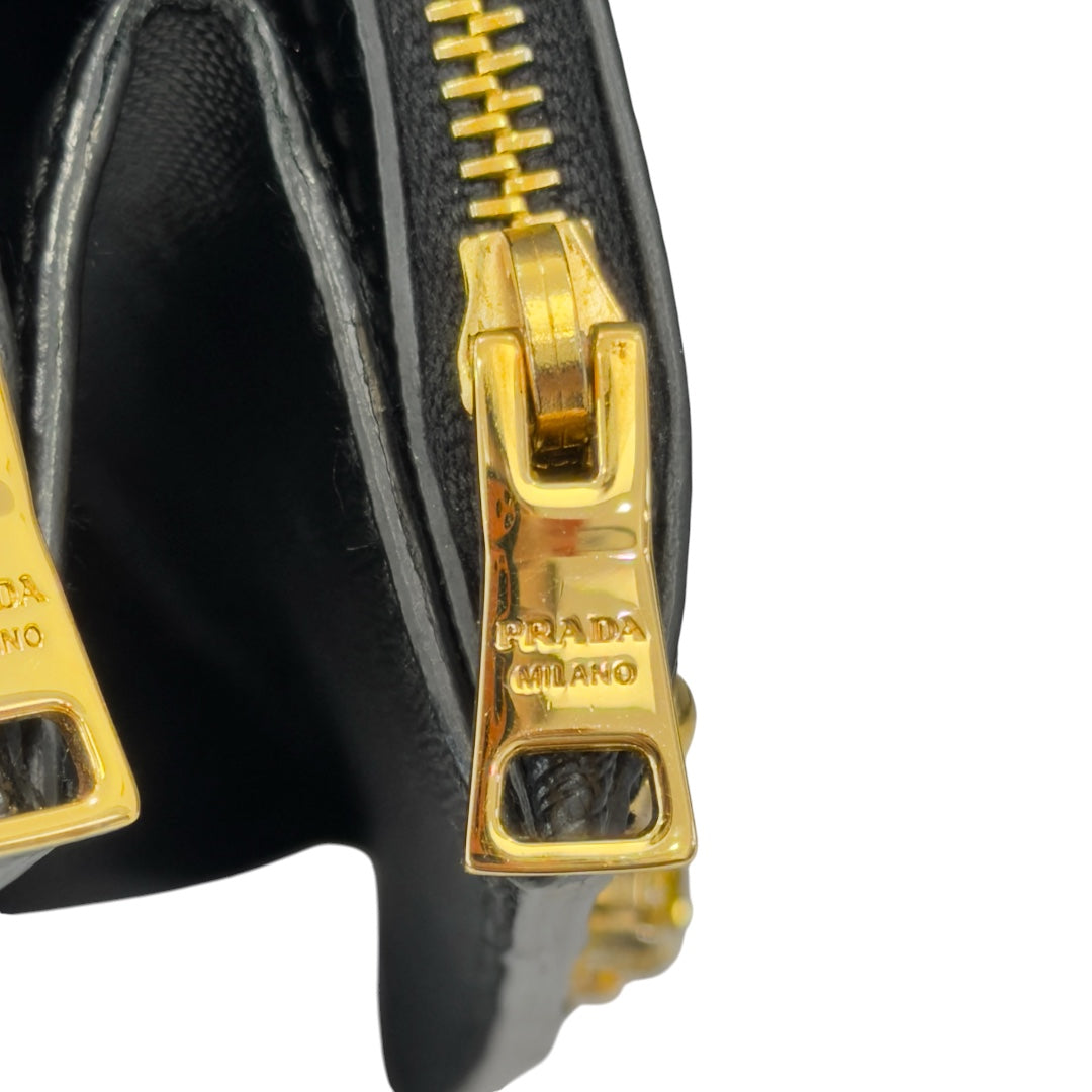 Prada Mini Tote Nera in Saffiano e Gemme