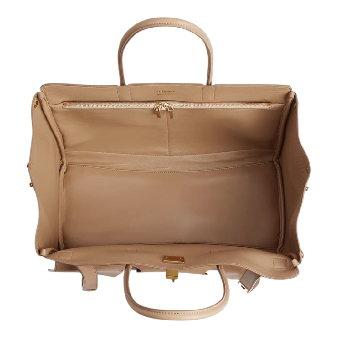 Balenciaga Bel Air Carry All Media Caffè Latte