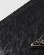 Prada Portacarte Saffiano Nero/argento
