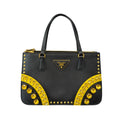 Prada Mini Tote Nera in Saffiano e Gemme