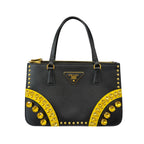 Prada Mini Tote Nera in Saffiano e Gemme