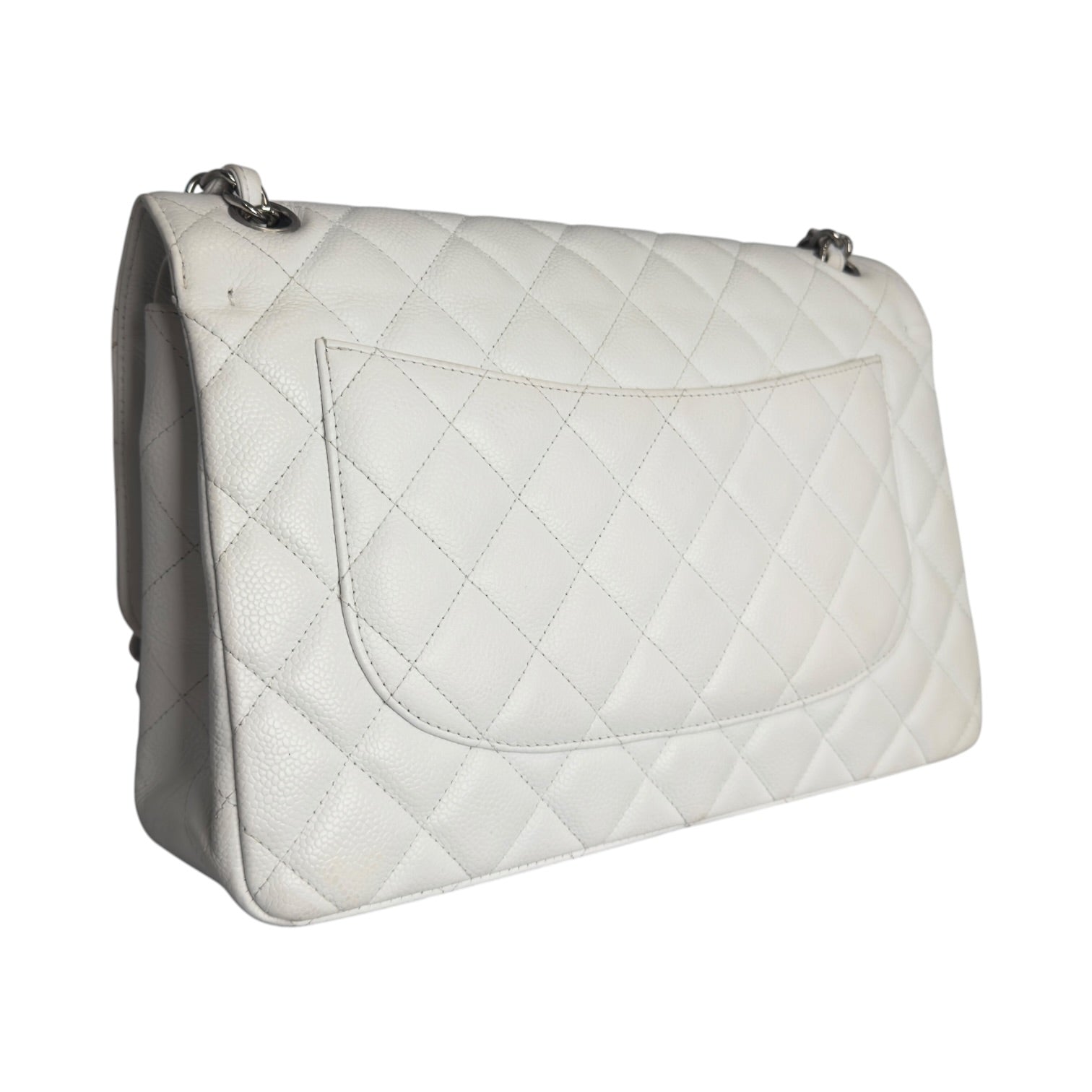 Chanel Jumbo 30 Caviar Bianca Edizione Milano