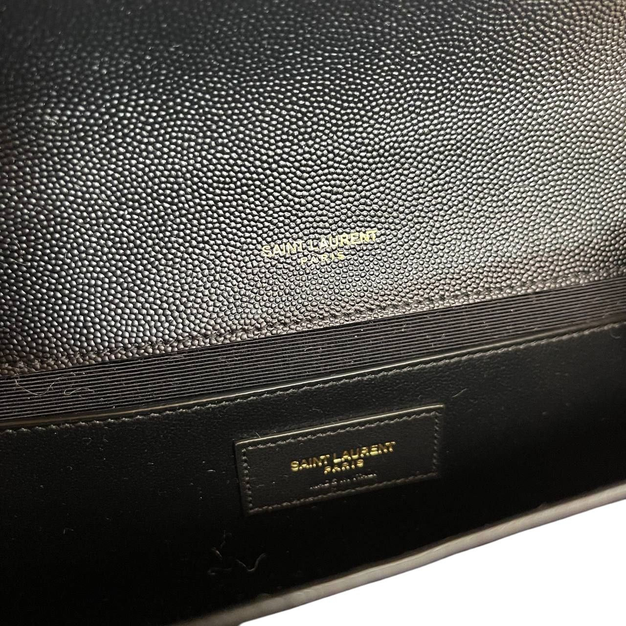 YSL Envelope Media in pelle Nera