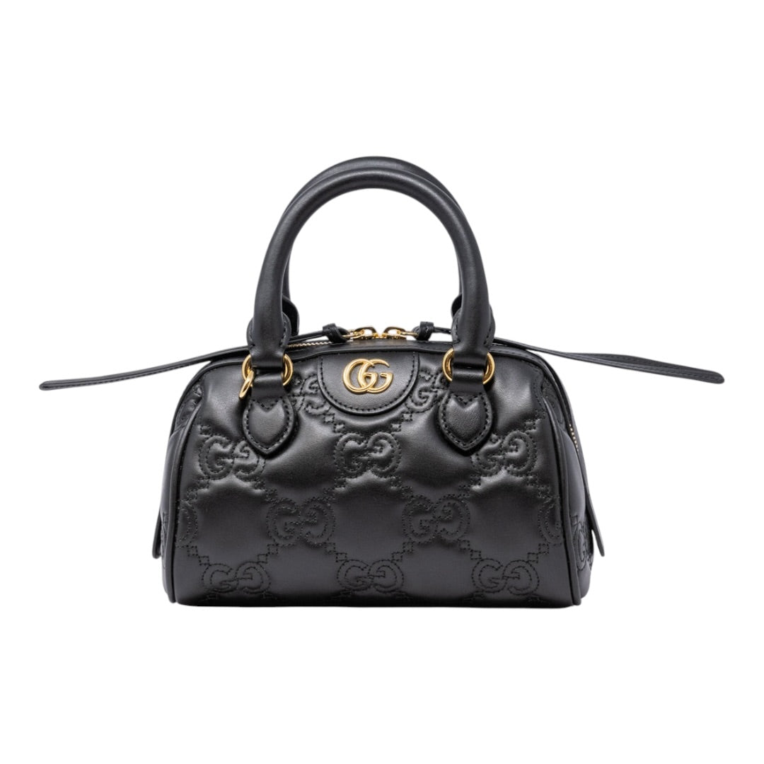 Gucci Bauletto Mini GG Nero in Pelle