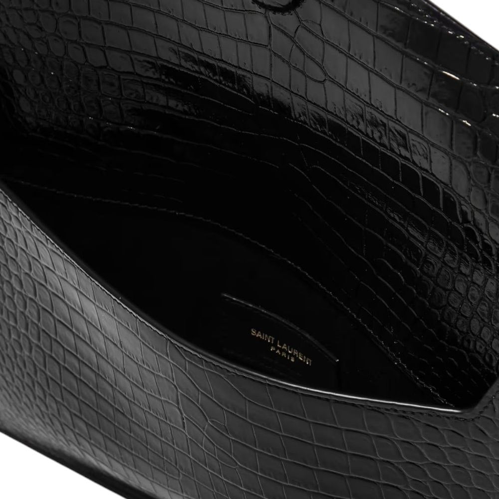YSL Pochette Uptown Coccodrillo Nera