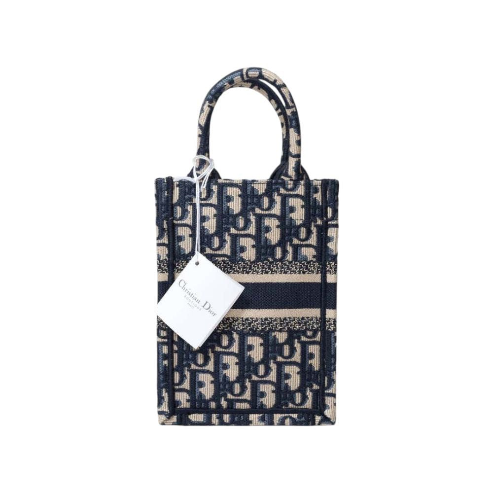 Dior Mini Book Tote Jacquard Blu