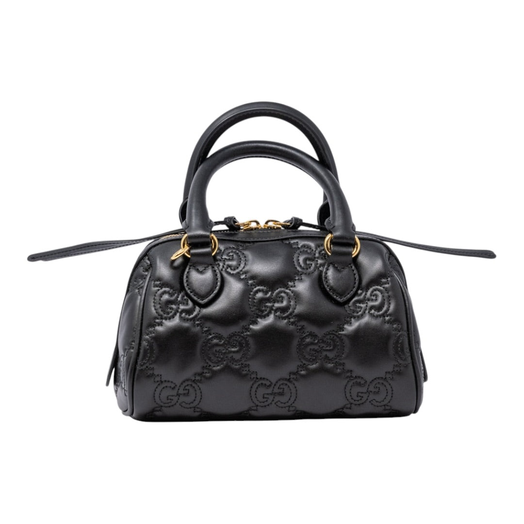 Gucci Bauletto Mini GG Nero in Pelle