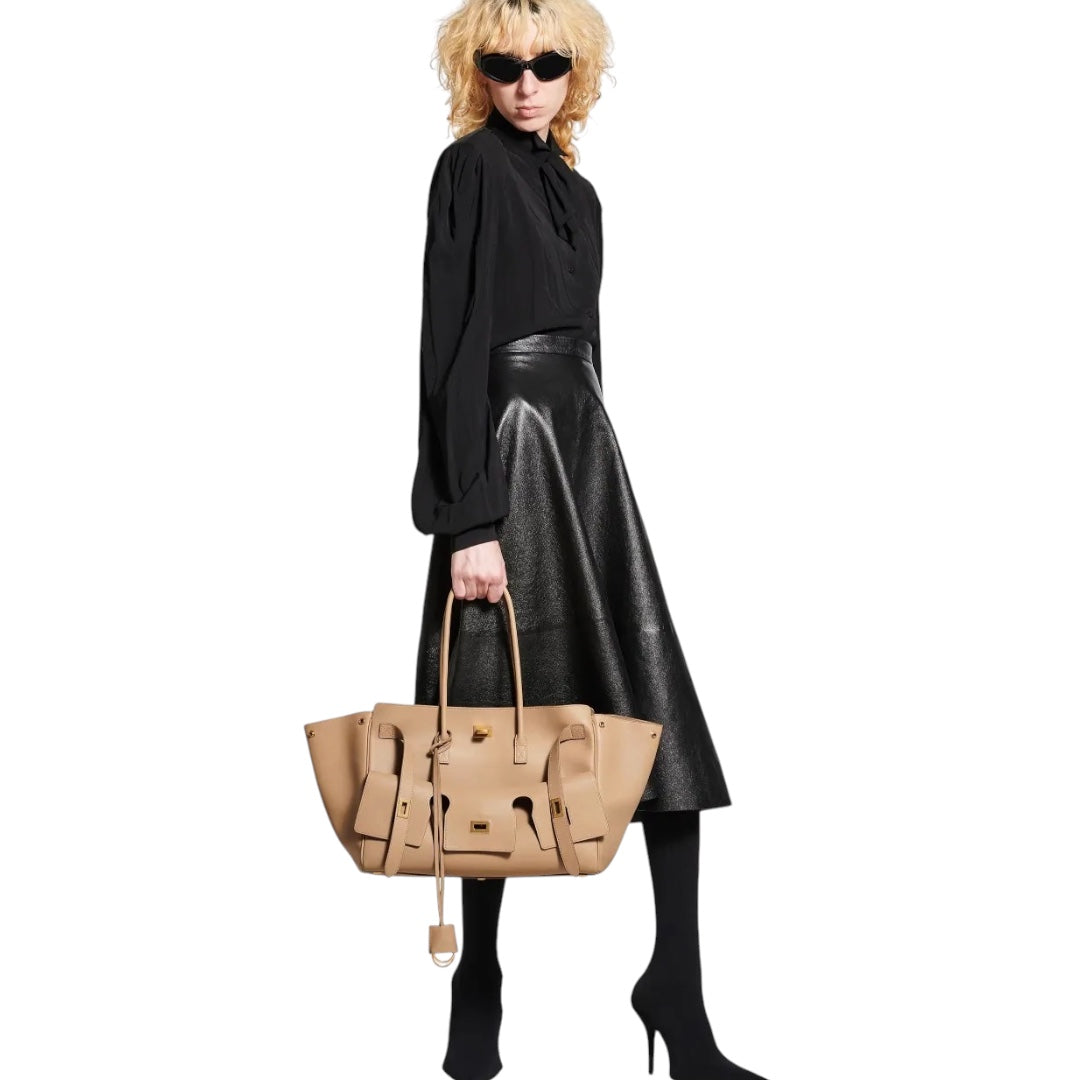 Balenciaga Bel Air Carry All Media Caffè Latte