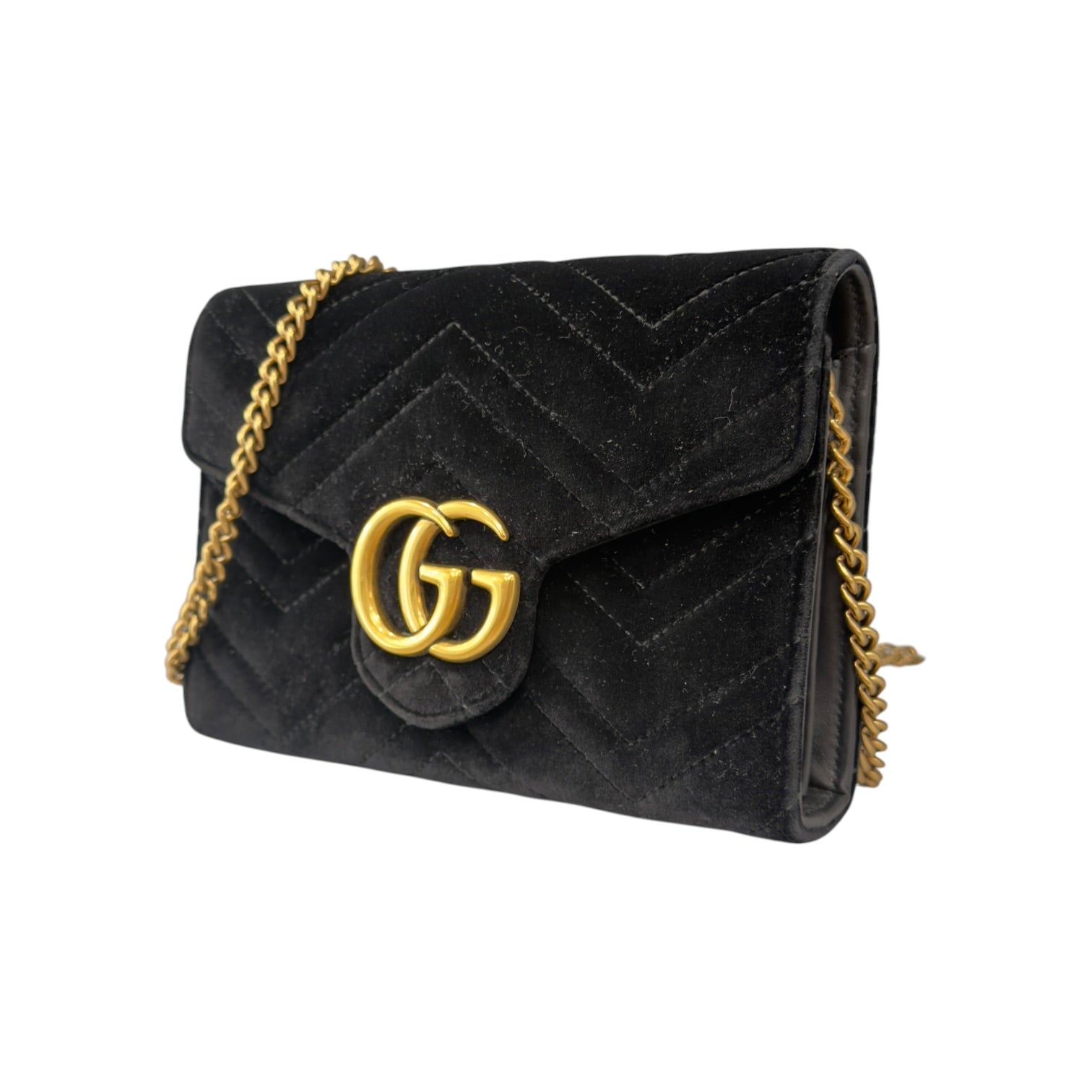 Gucci Marmont Chain Nera in Velluto