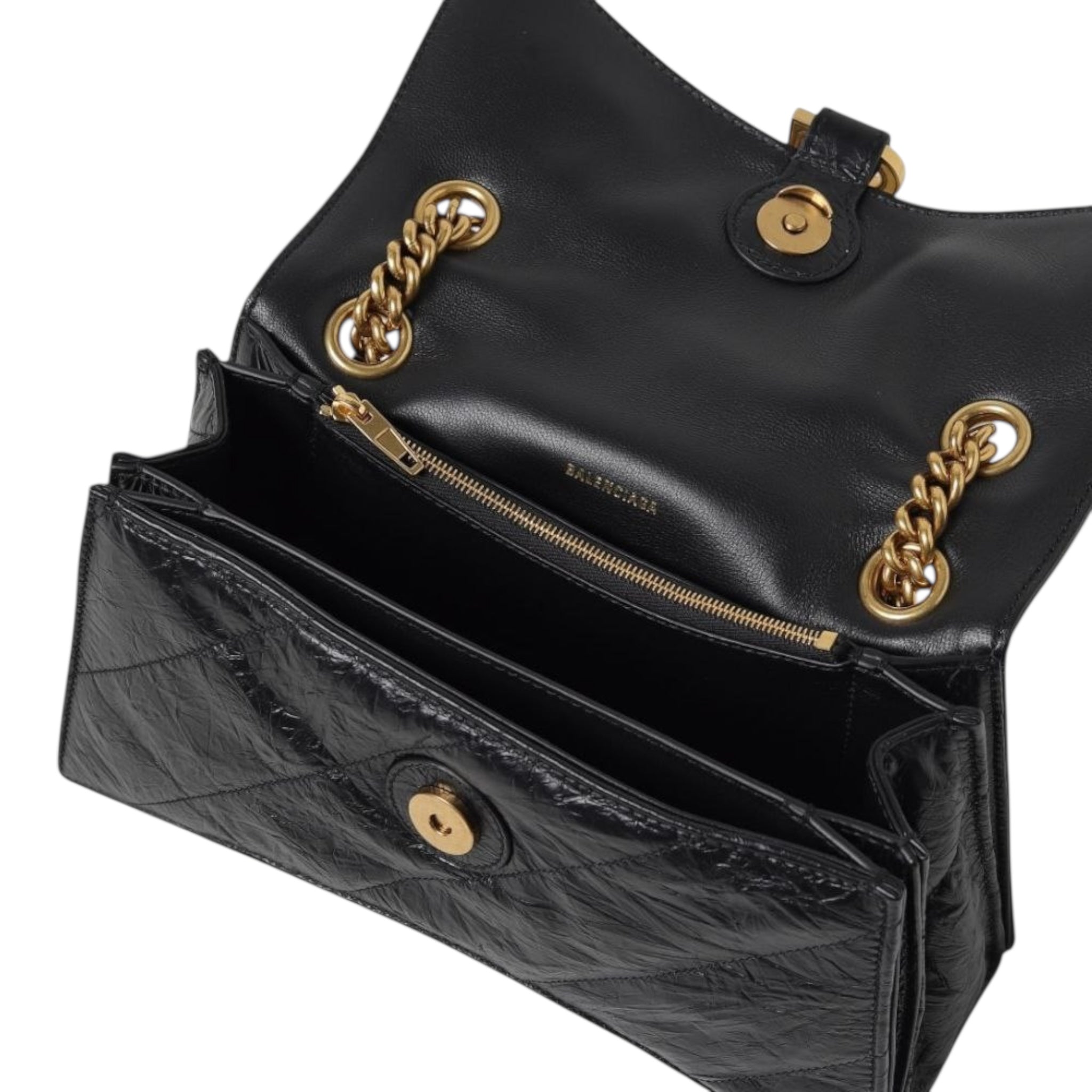 BALENCIAGA CRUSH PICCOLA IN PELLE NERA