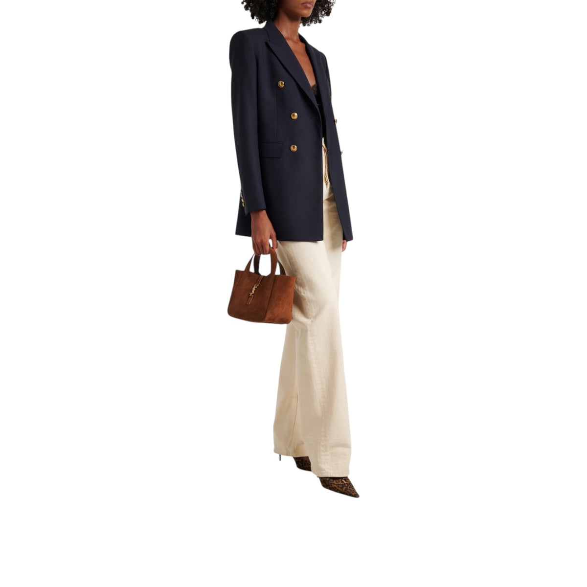 YSL Le 5 a 7 Baby Bea Cognac in Suede