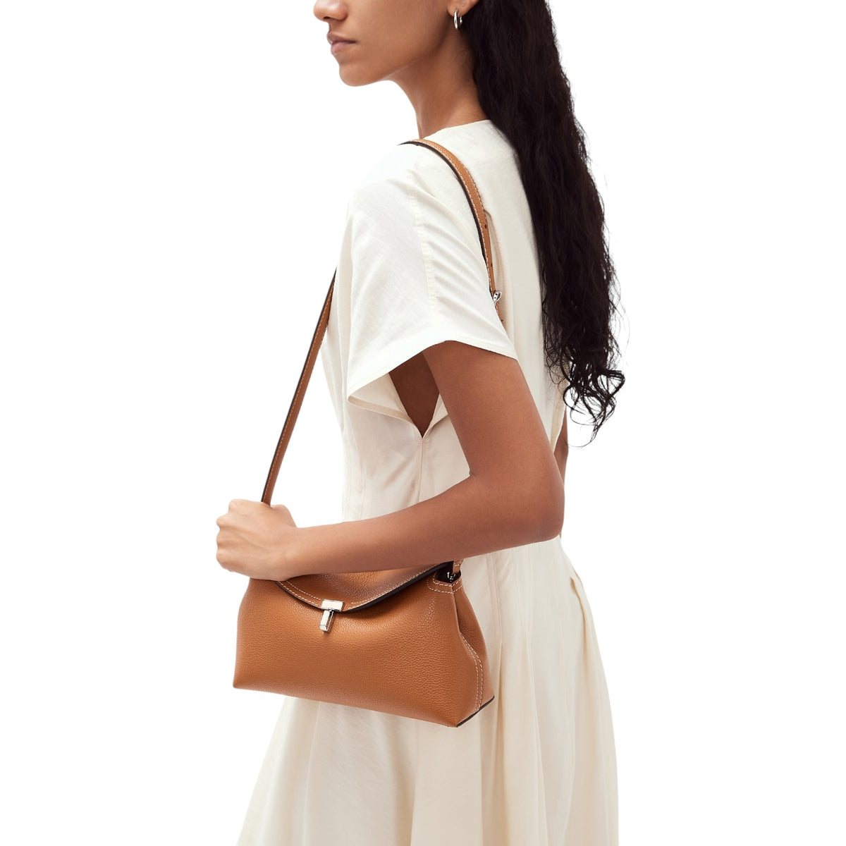 Toteme T-Lock Clutch Marrone Chiaro