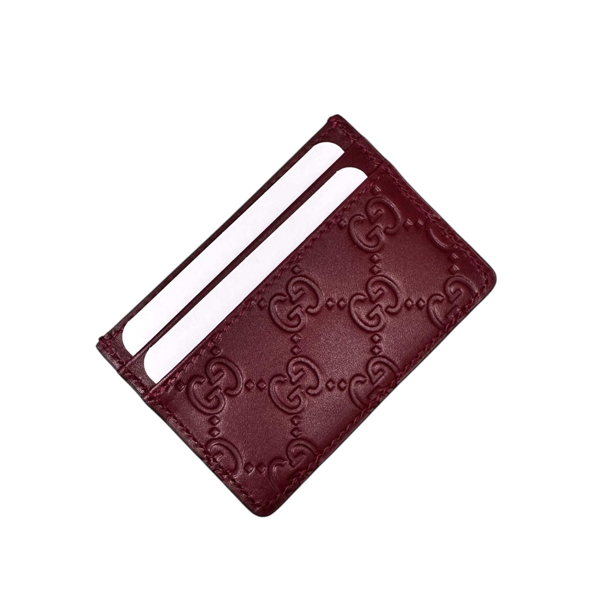 GUCCI PORTACARTE PELLE BORDEAUX