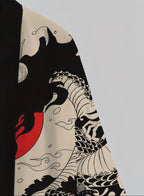 Cardigan Kimono da Uomo con Stampa Drago Vintage