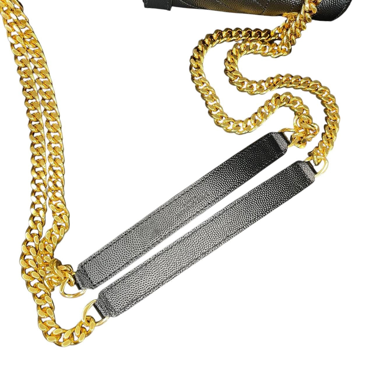 YSL Envelope Media in pelle Nera