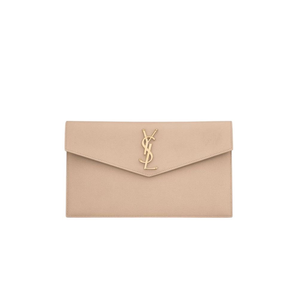 YSL Pochette Uptown in pelle Dark Beige