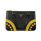 Prada Mini Tote Nera in Saffiano e Gemme