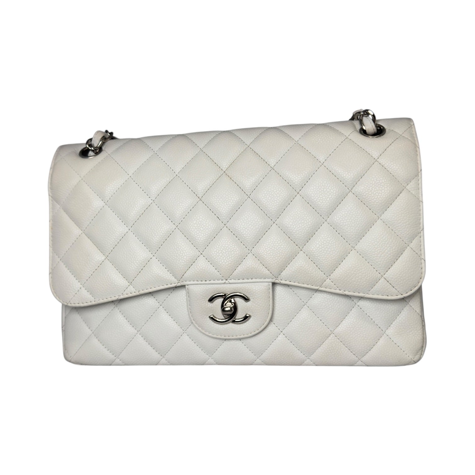 Chanel Jumbo 30 Caviar Bianca Edizione Milano