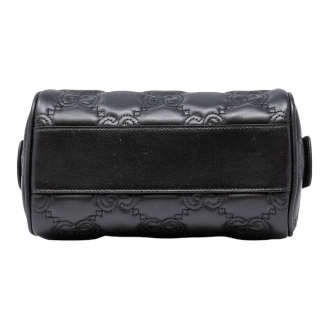 Gucci Bauletto Mini GG Nero in Pelle