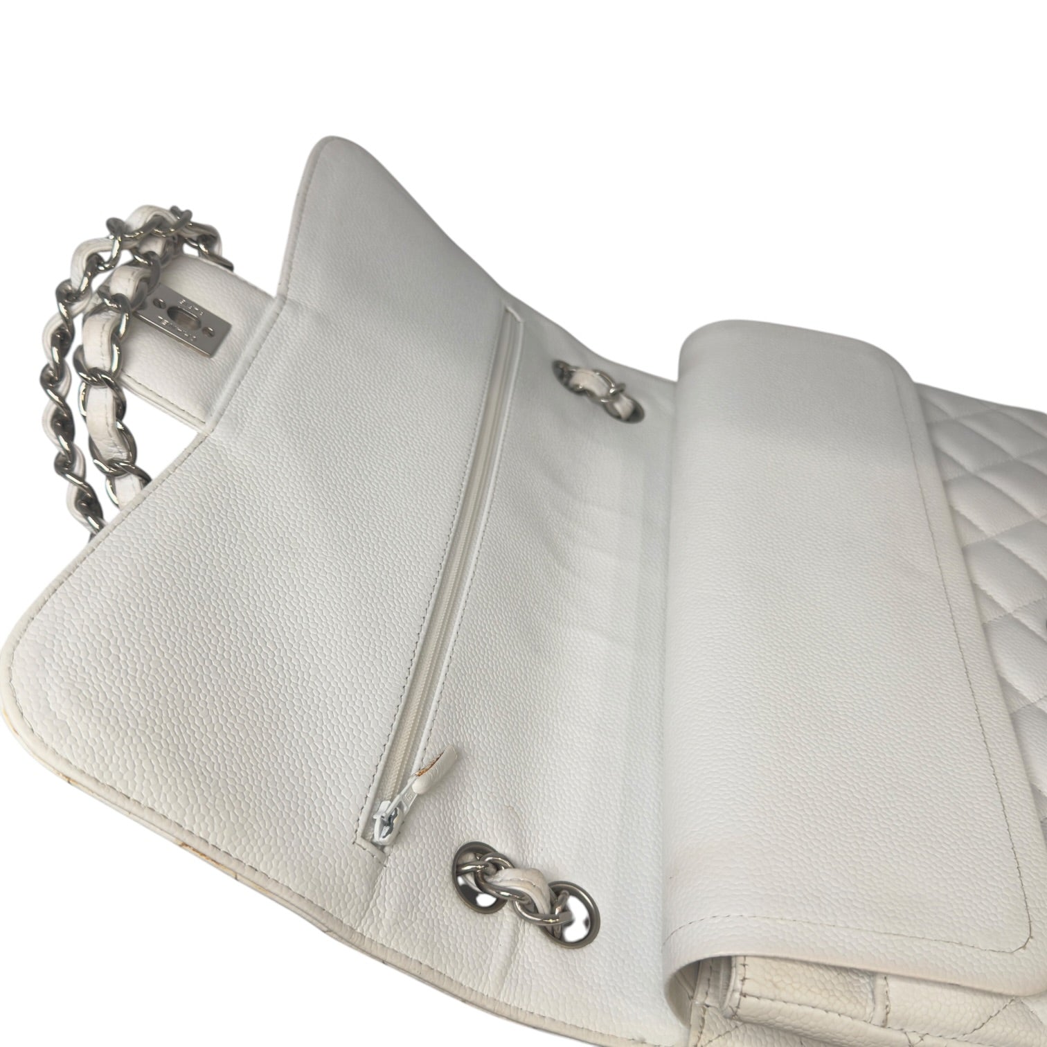 Chanel Jumbo 30 Caviar Bianca Edizione Milano