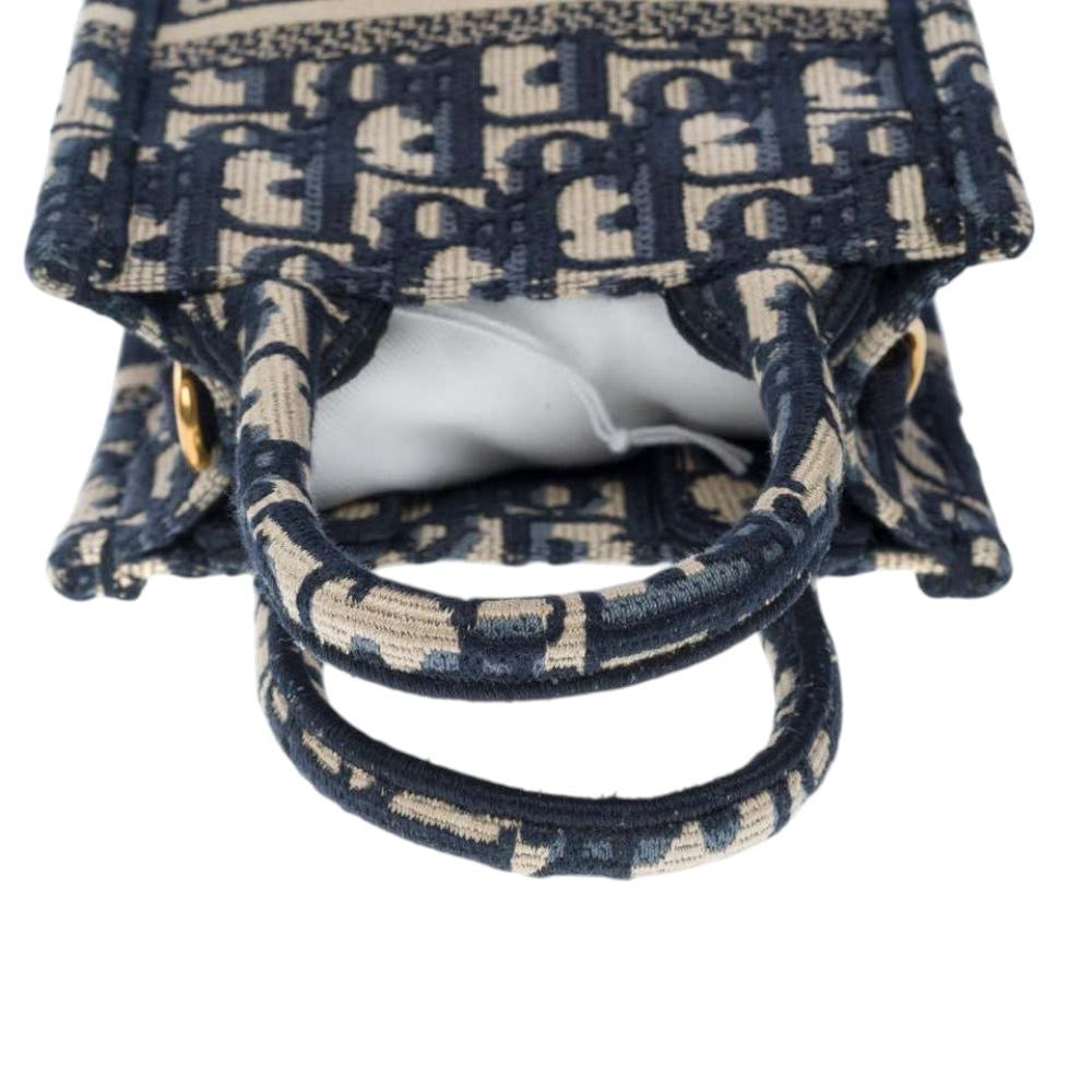 Dior Mini Book Tote Jacquard Blu