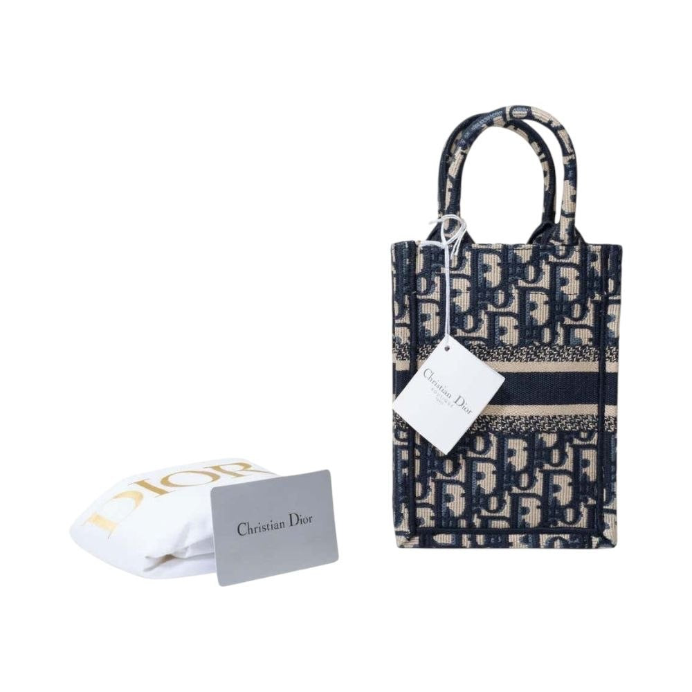 Dior Mini Book Tote Jacquard Blu