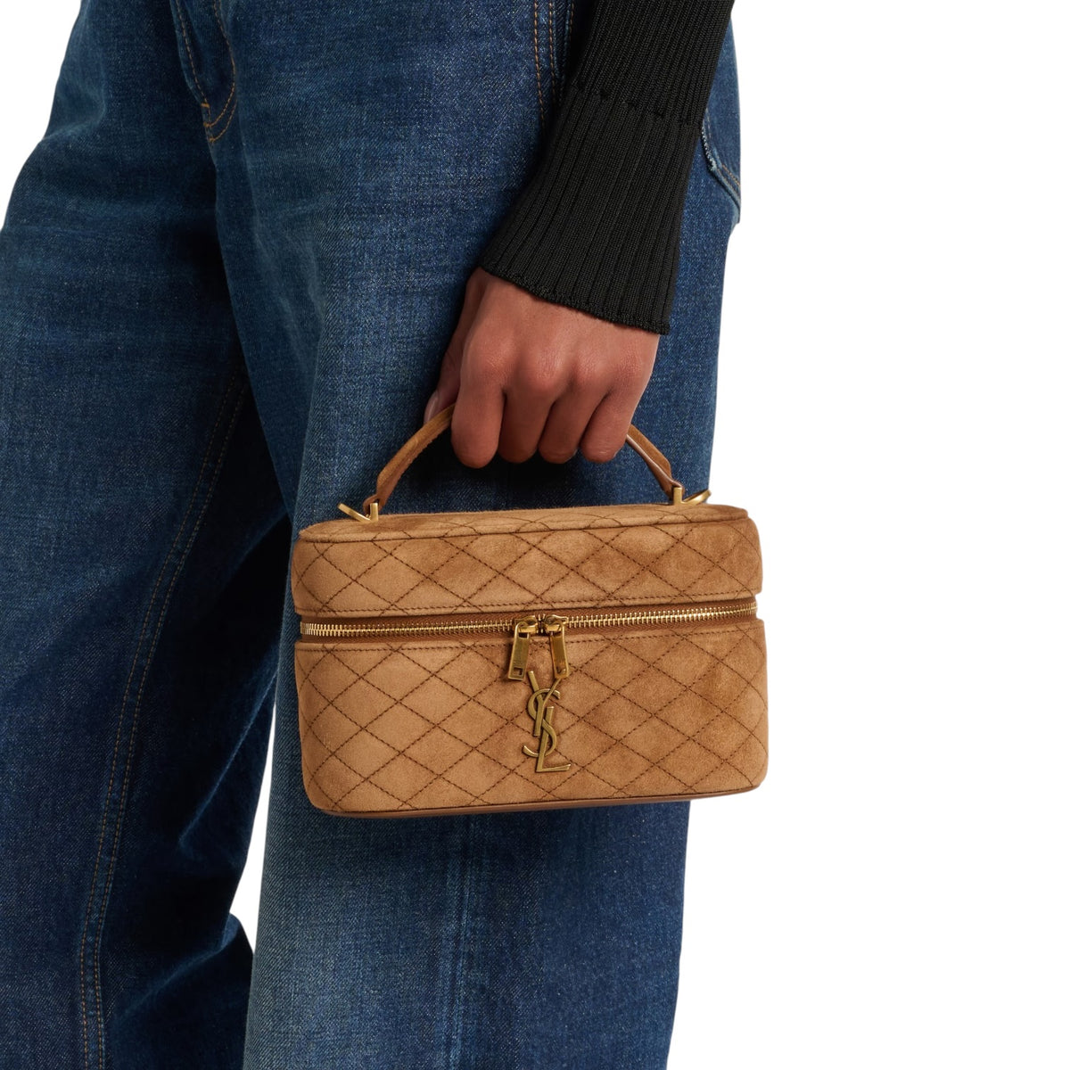YSL Gaby Vanity Medio Marrone Scamosciato