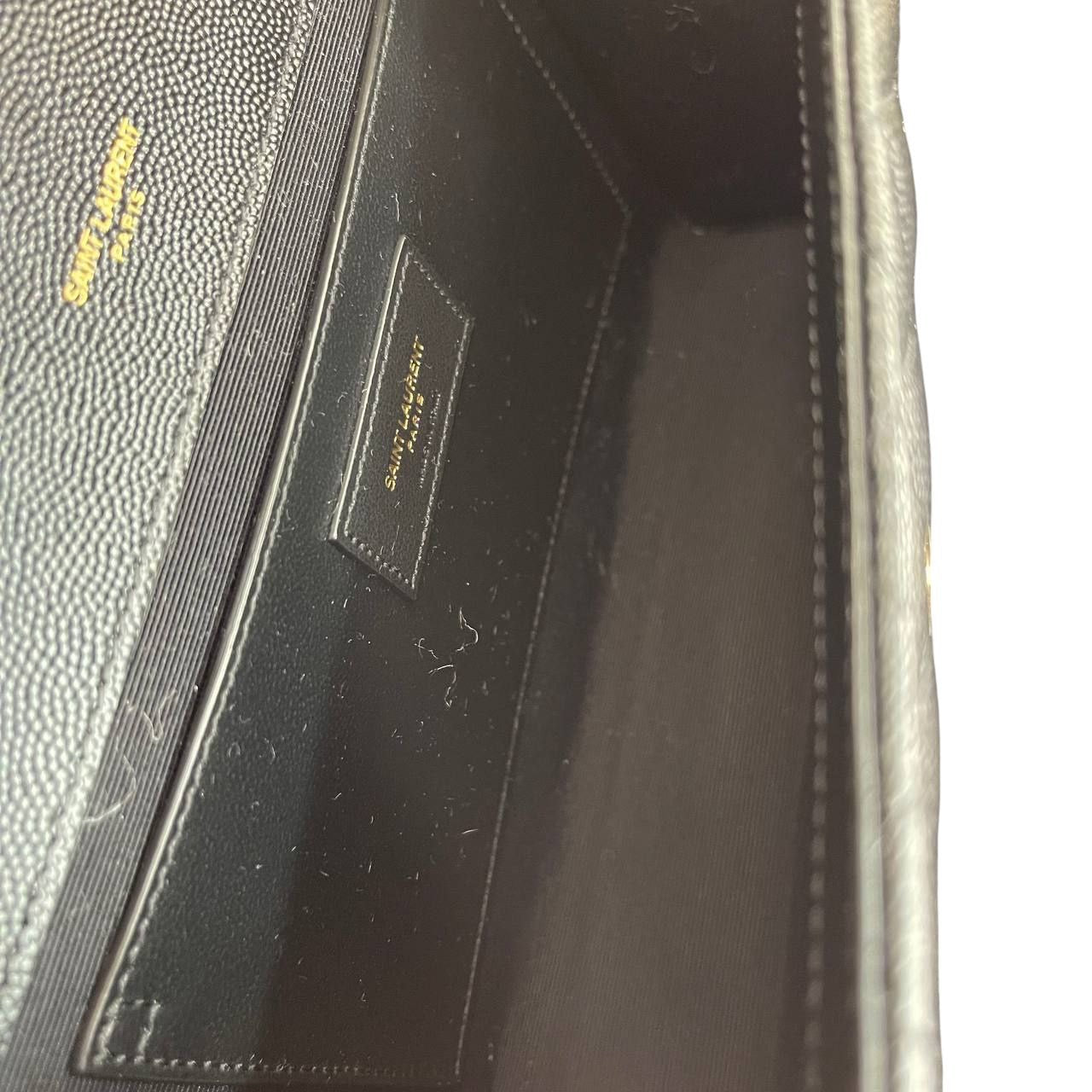 YSL Envelope Media in pelle Nera