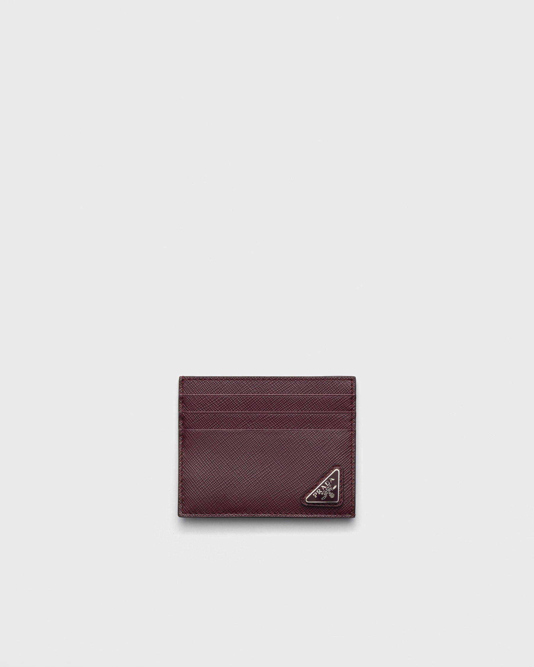 Prada Portacarte Saffiano Bordeaux