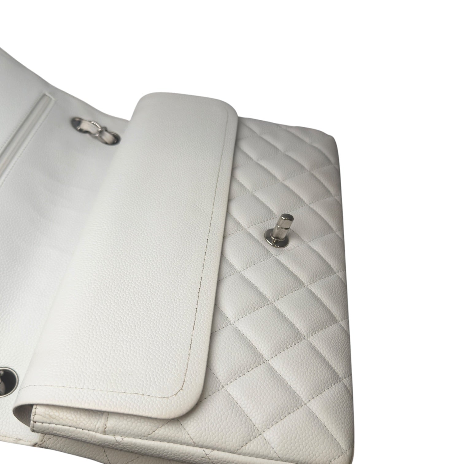 Chanel Jumbo 30 Caviar Bianca Edizione Milano