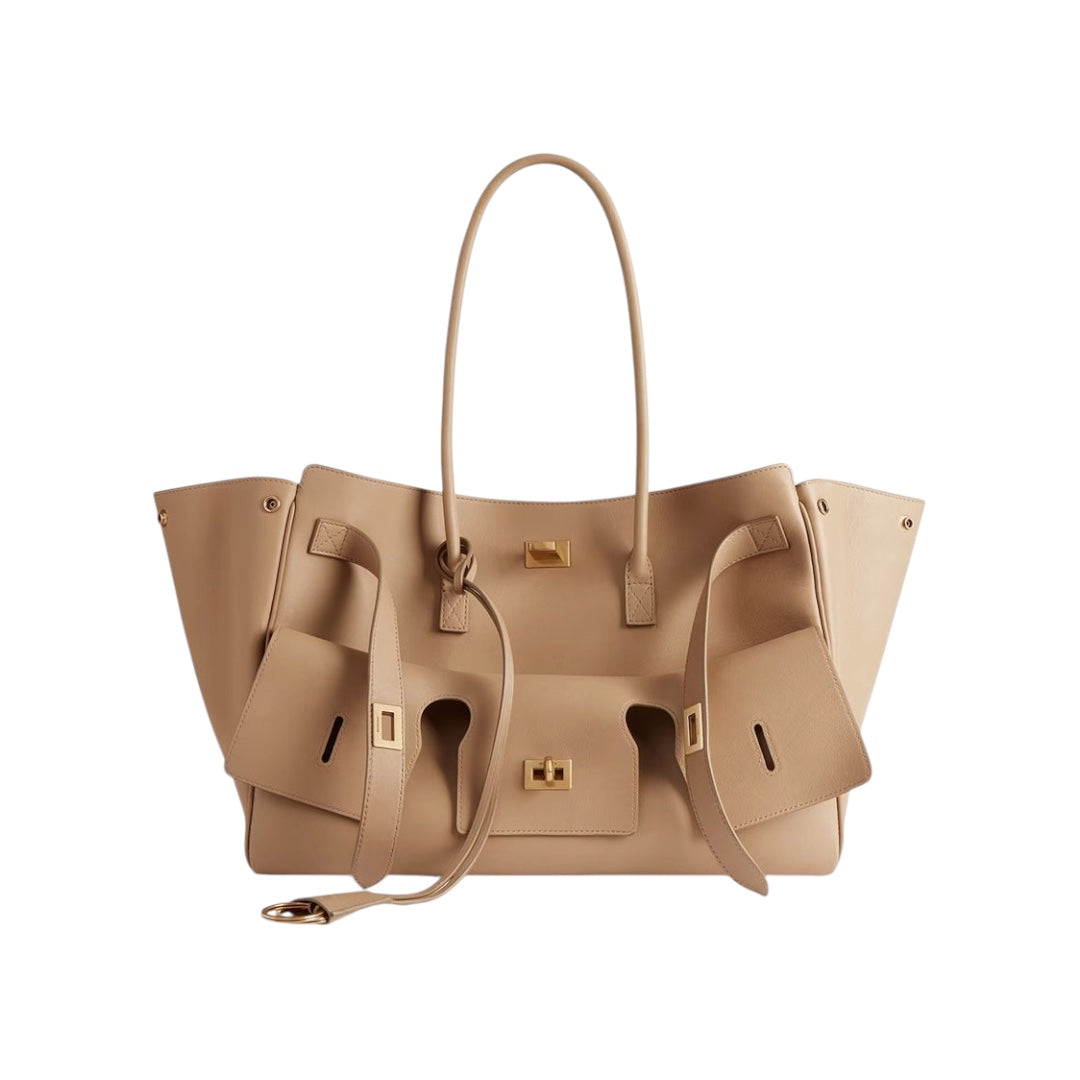 Balenciaga Bel Air Carry All Media Caffè Latte