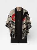 Cardigan Kimono da Uomo con Stampa Drago Vintage